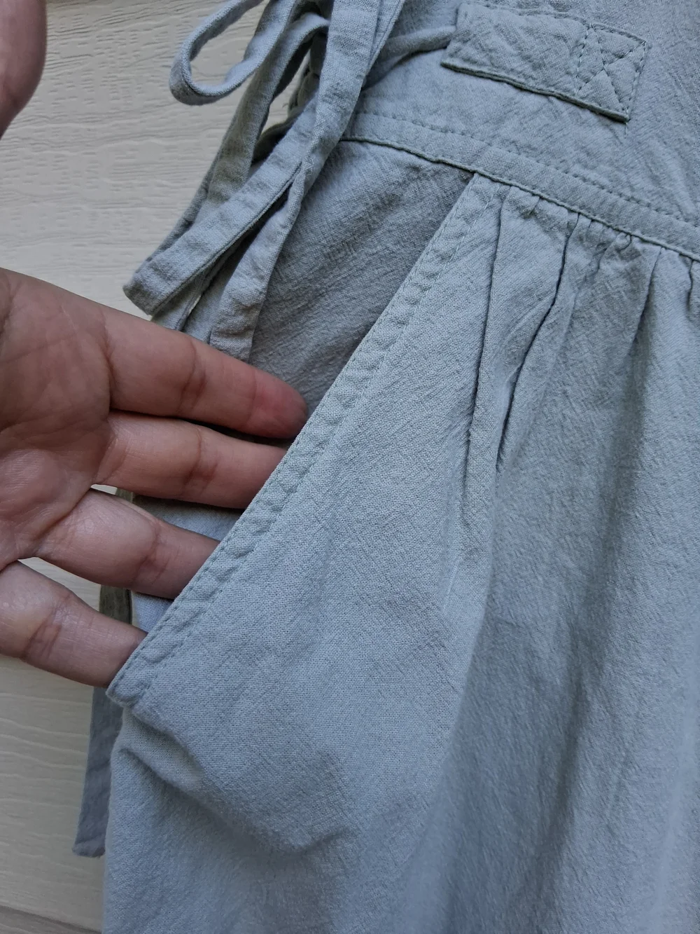 Free People Light Sage High-Rise Wide Leg Pants with Side Ties